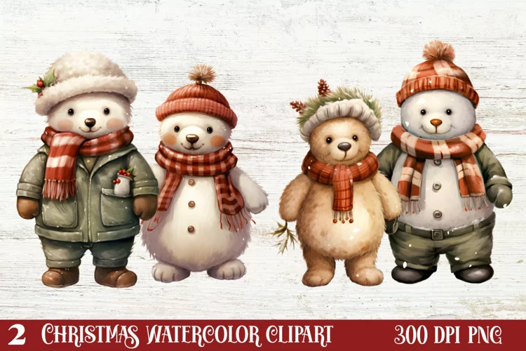 Christmas Teddy Bear Clipart Sublimation, Christmas PNG