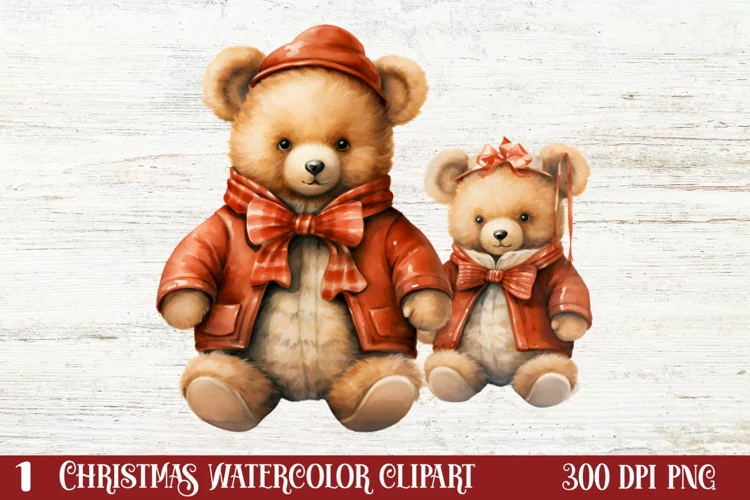 Christmas Teddy Bear Clipart Sublimation, Christmas PNG