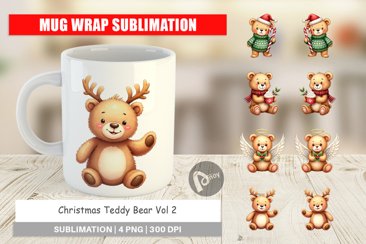 Christmas Teddy Bear Mug Wrap