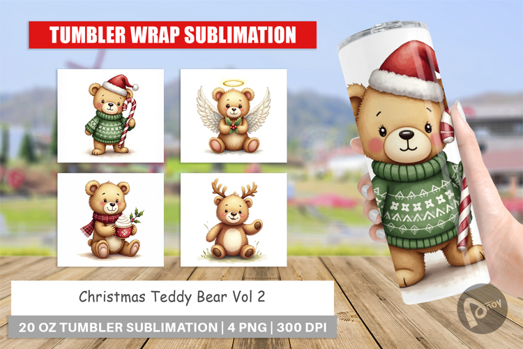 Christmas Teddy Bear Tumbler