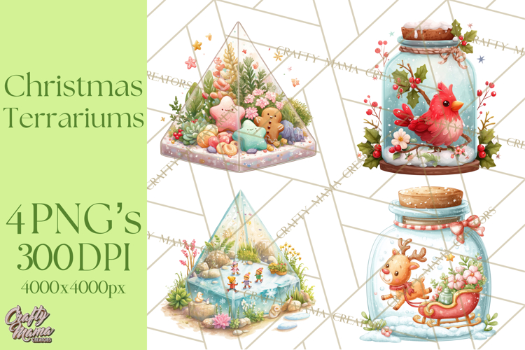 Christmas Terrarium Clipart PNG