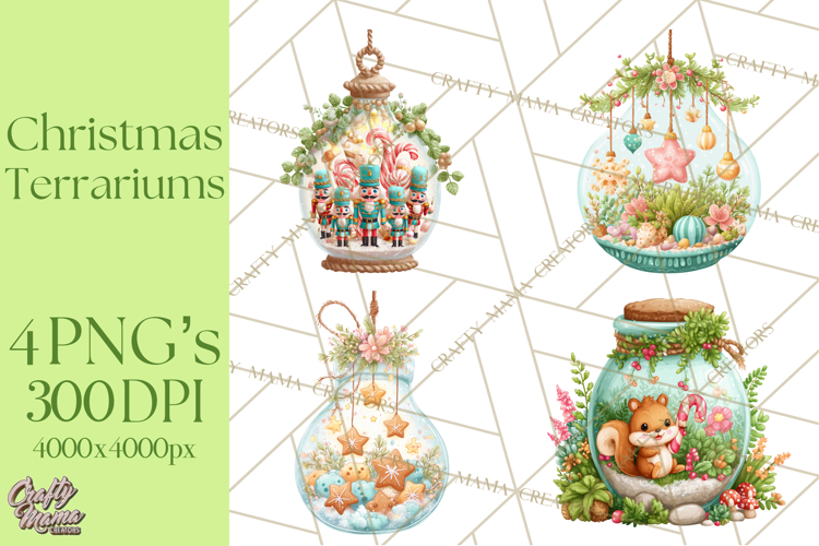 Christmas Terrarium Clipart PNG