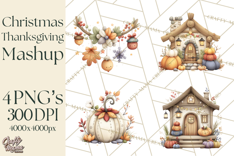 Christmas Turkey PNG, Rustic Holiday Clipart