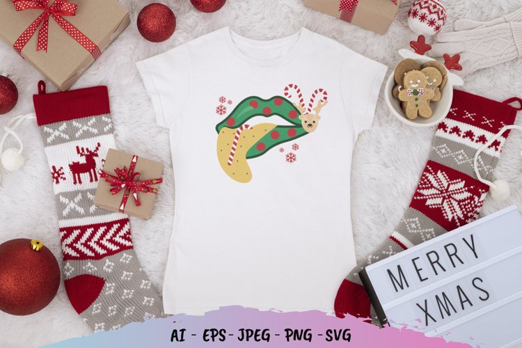 Christmas Tongue Mouth PNG
