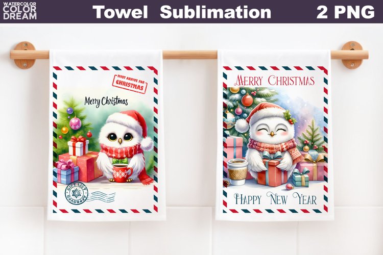 Christmas Owl Kitchen Towel | Merry Christmas Towel