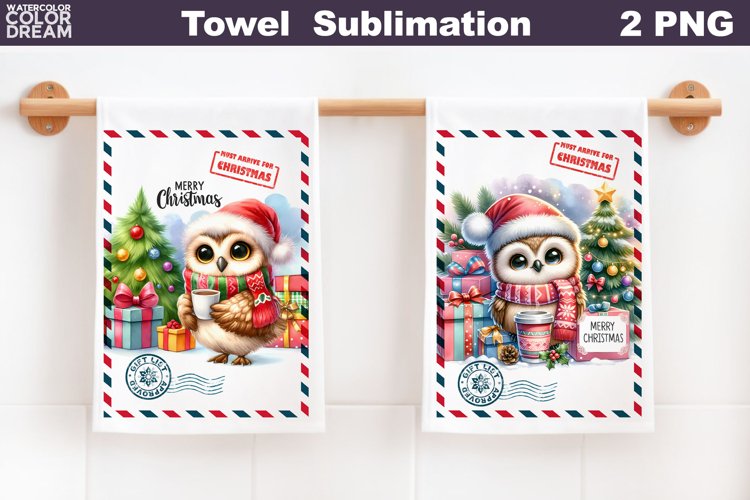Christmas Owl Kitchen Towel | Merry Christmas Towel