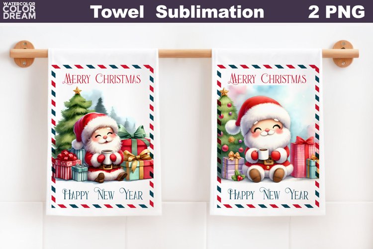 Santa Claus Kitchen Towel | Merry Christmas Towel example image 1