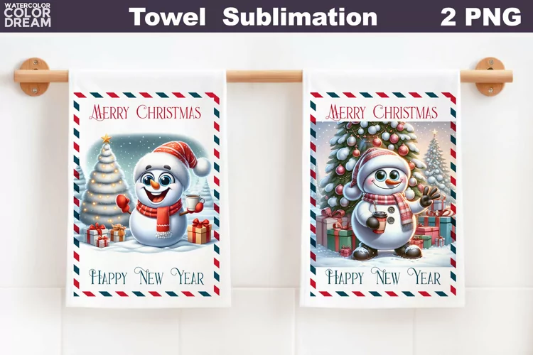 Snowman Kitchen Towel | Merry Christmas Towel