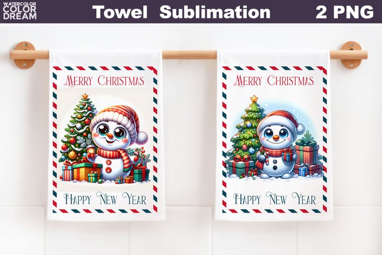 Snowman Kitchen Towel | Merry Christmas Towel