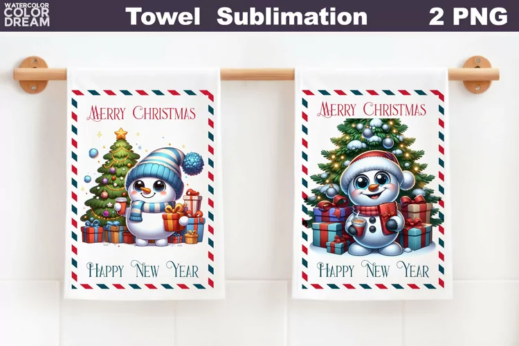 Snowman Kitchen Towel | Merry Christmas Towel