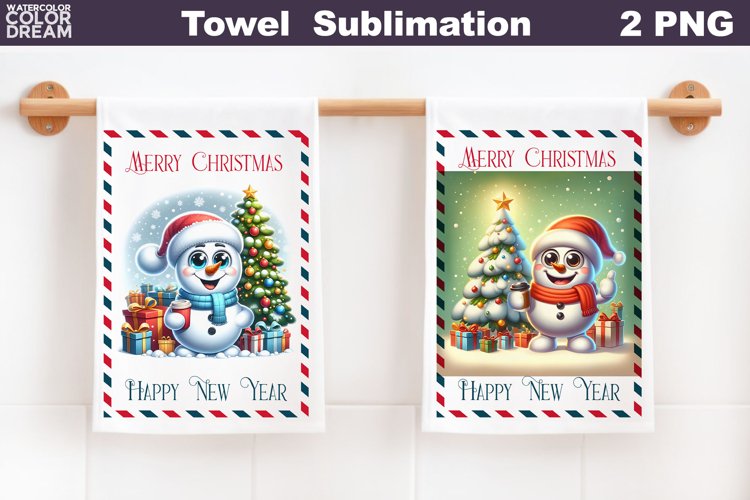 Snowman Kitchen Towel | Merry Christmas Towel