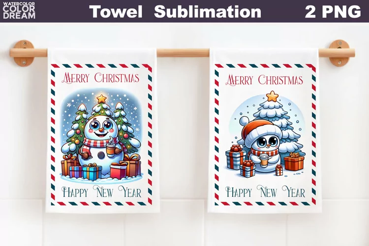 Snowman Kitchen Towel | Merry Christmas Towel