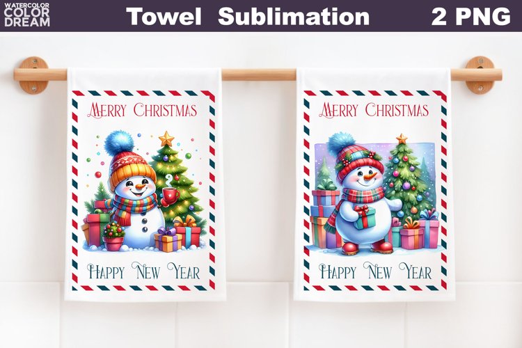 Snowman Kitchen Towel | Merry Christmas Towel