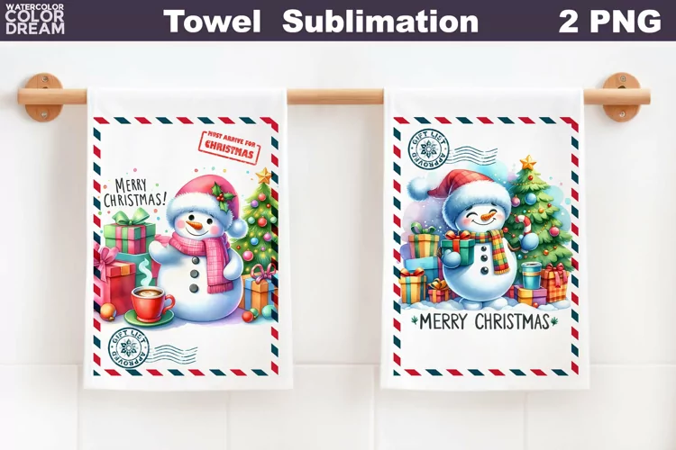 Snowman Kitchen Towel | Merry Christmas Towel