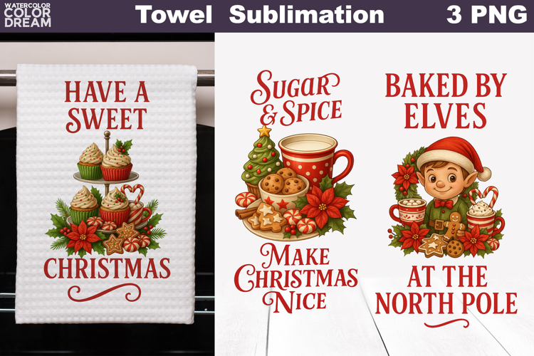 Vintage Christmas Baking Towel | Christmas Quotes Towel