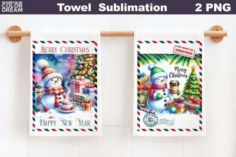 Snowman Kitchen Towel | Merry Christmas Towel