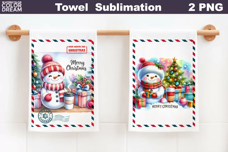 Snowman Kitchen Towel | Merry Christmas Towel