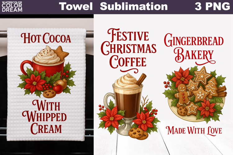 Vintage Christmas Cocoa Towel | Christmas Quotes Towel