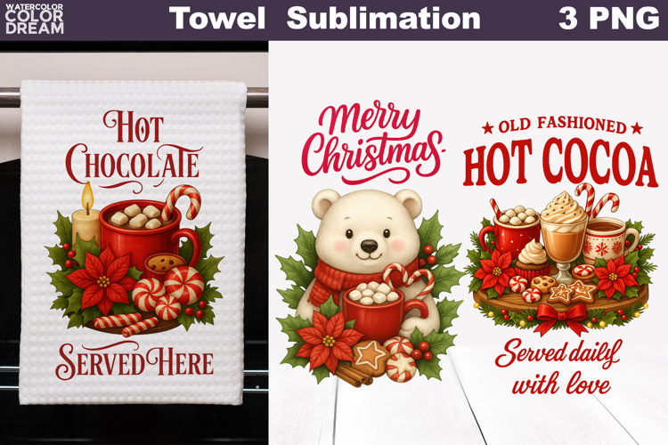 Vintage Christmas Cocoa Towel | Christmas Quotes Towel