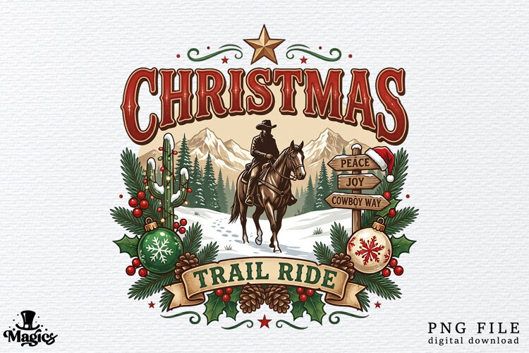 Christmas Trail Ride Western Sublimation example image 1