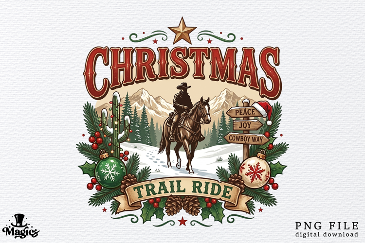 Christmas Trail Ride Western Sublimation