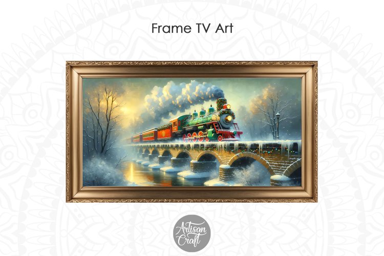 Christmas vintage train Frame TV art, Christmas train