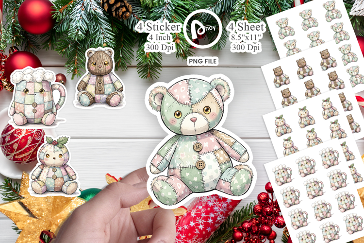 Christmas Treat Patchwork Sticker