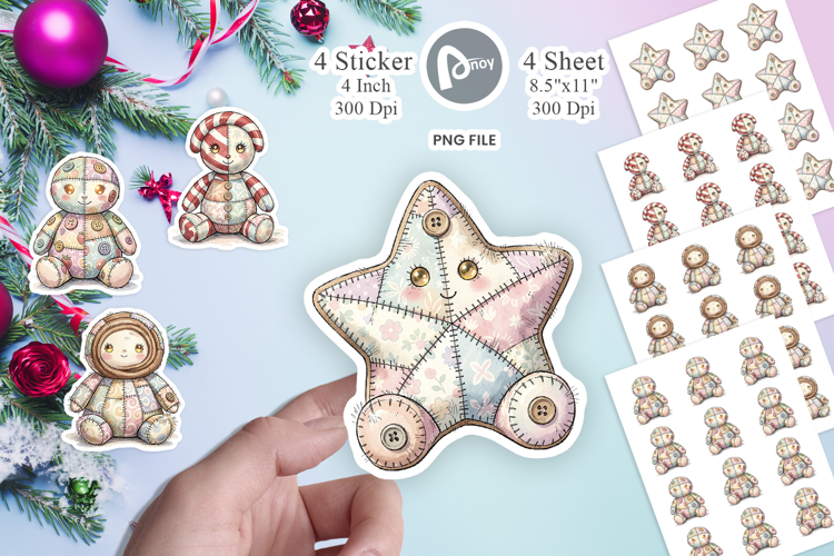 Christmas Treat Patchwork Sticker