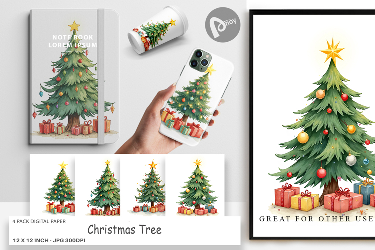 Christmas Tree Digital Paper