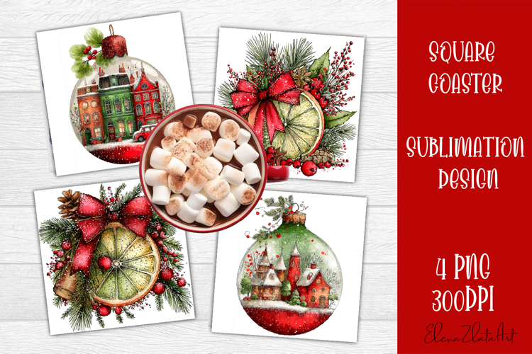 Christmas tree Sublimation Coaster Design