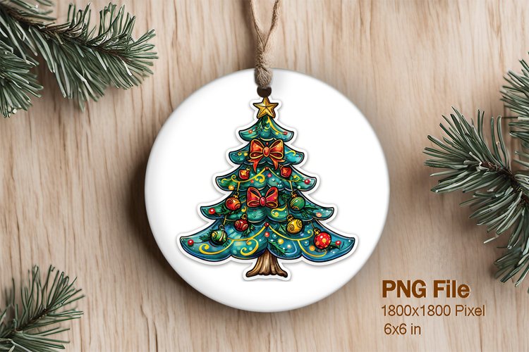 Christmas Tree Ornament Round Circle Decorate Sublimation_3