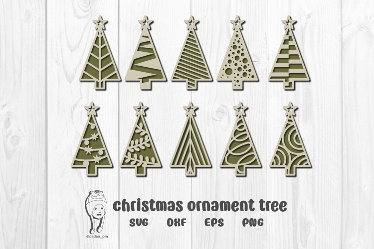 Christmas ornament tree laser cut svg
