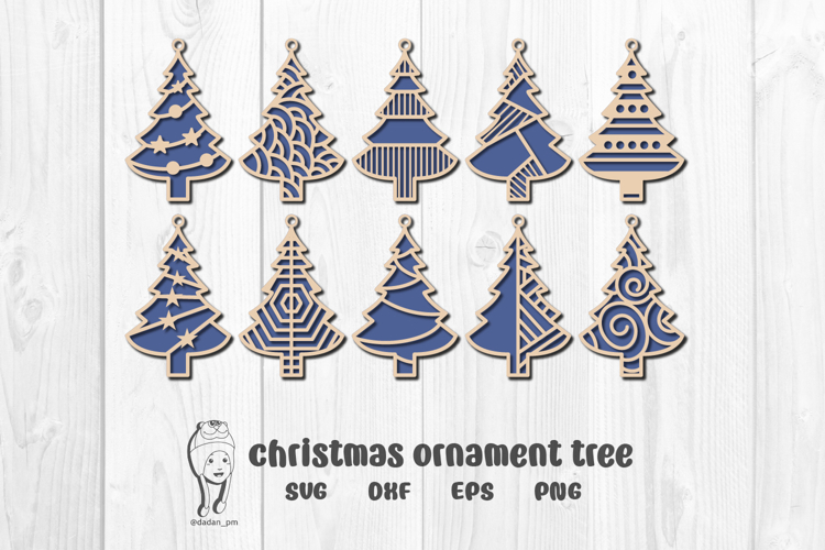 Christmas ornament tree laser cut svg