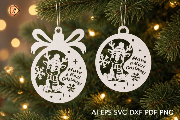 Christmas tree ornaments SVG / Cut file example image 1