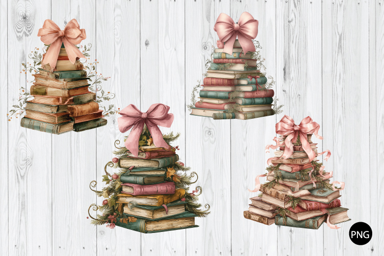 Christmas Tree Books PNG, Christmas Teacher PNG, Christmas