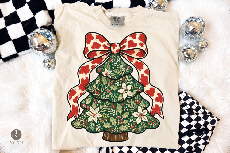 Christmas Tree Bow PNG, Holiday Tree Design