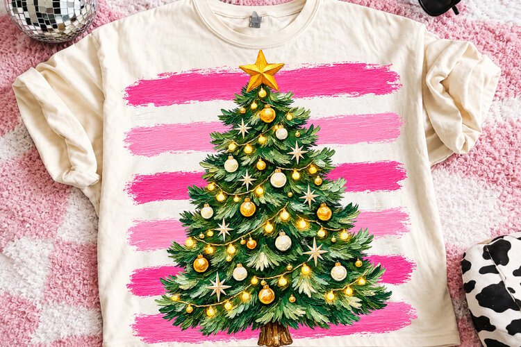 Christmas Tree Brushstroke Clipart PNG example image 1