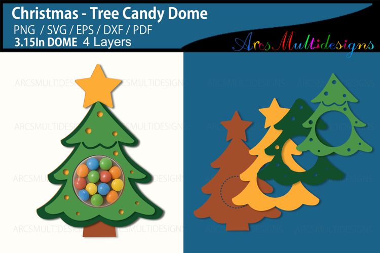 Christmas Tree 3D candy dome holder