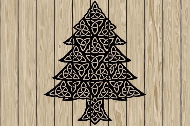 Christmas tree celtic stencil silhouette SVG