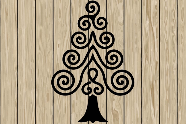 Christmas tree celtic stencil silhouette SVG