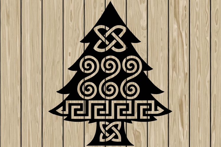 Christmas tree celtic stencil silhouette SVG