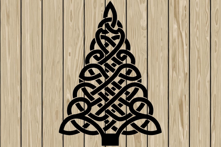 Christmas tree celtic stencil silhouette SVG
