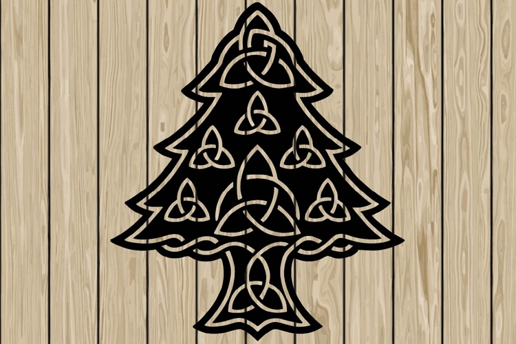 Christmas tree celtic stencil silhouette SVG