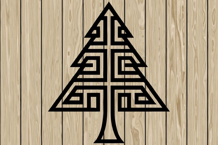 Christmas tree celtic stencil silhouette SVG