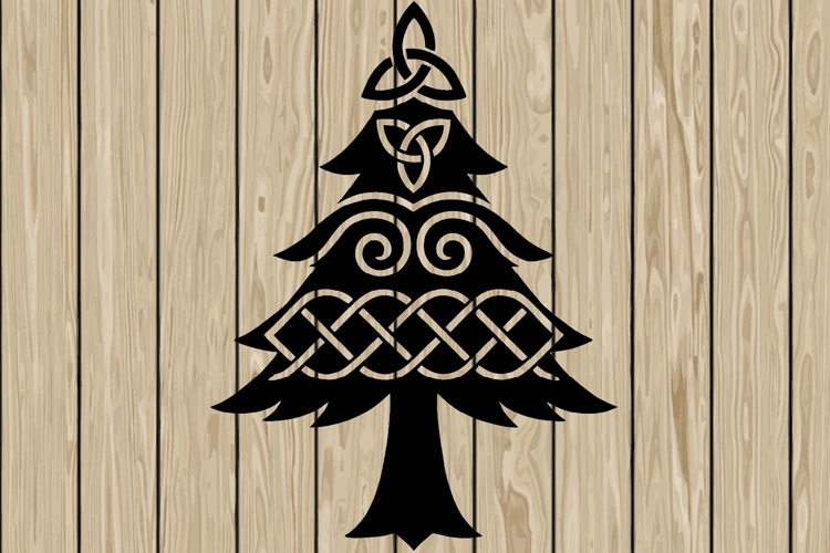Christmas tree celtic stencil silhouette SVG