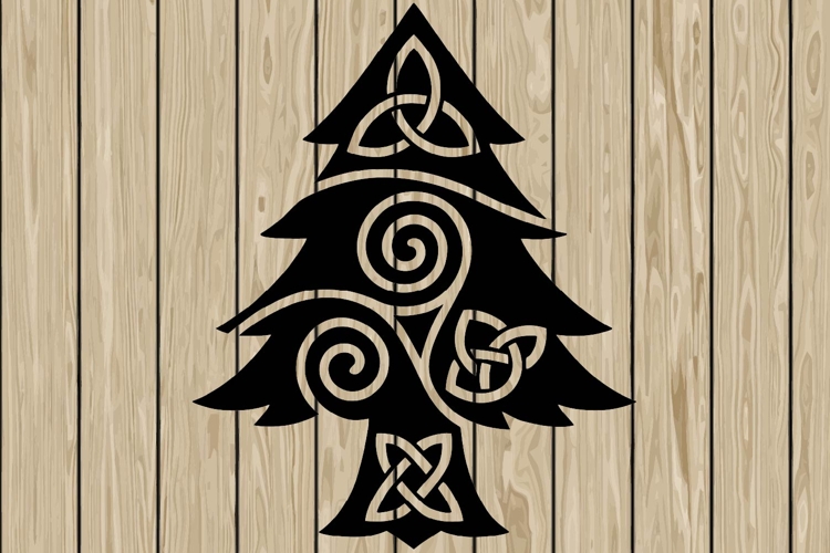 Christmas tree celtic stencil silhouette SVG