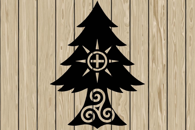 Christmas tree celtic stencil silhouette SVG