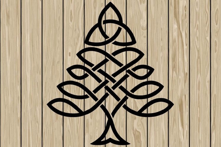 Christmas tree celtic stencil silhouette SVG
