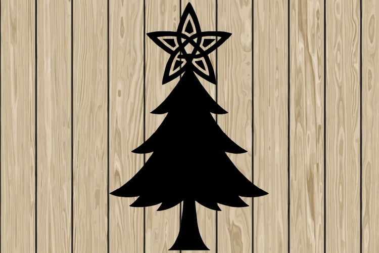 Christmas tree celtic stencil silhouette SVG