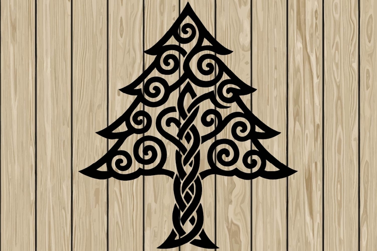 Christmas tree celtic stencil silhouette SVG